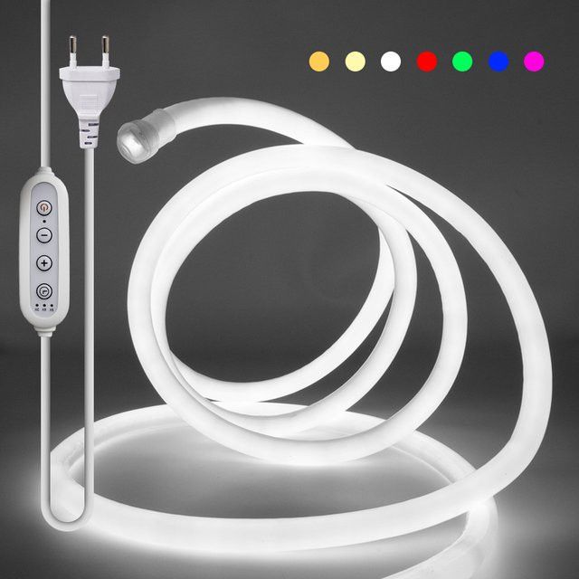 Asign LED-Neonlichtstreifen 220 V mit 120 LEDs/m, wasserdichtes 360-Grad-Rundrohr als flexible Lichterkette - Bild 1
