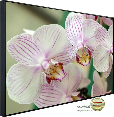 papermoon Infrarotheizung EcoHeat Weisse Orchidee mit Matt-Effekt in Weiss und Bunt, App-Steuerung und Überhitzungsschutz - Bild 1