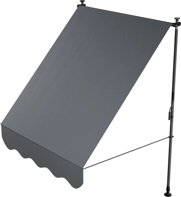 Juskys Klemmmarkise Kapstadt höhenverstellbar ohne Bohren wasserabweisend Grau B/H: 150 x 120 cm - Bild 1
