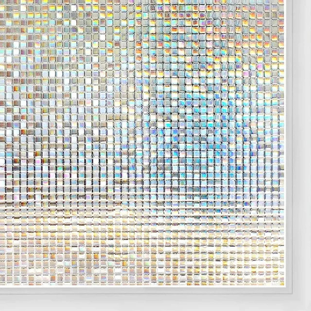 WXSHSH Fenster-Sichtschutzfolie in Bunt, dekorative Mosaik-Fensterfolie mit abstraktem Design, statisch haftend und wiederverwendbar - Bild 1