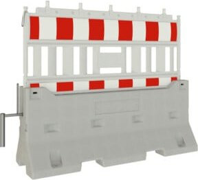 Schake Betonleitwand Set 2 mit Lampenadapter und rot weißer Absperrfolie - Bild 1