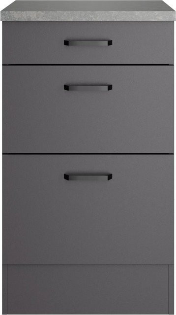 OPTIFIT Unterschrank Kiel420 in Anthrazit Matt mit 2 Auszügen, B/T/H: 50 x 60 x 88 cm - Bild 1