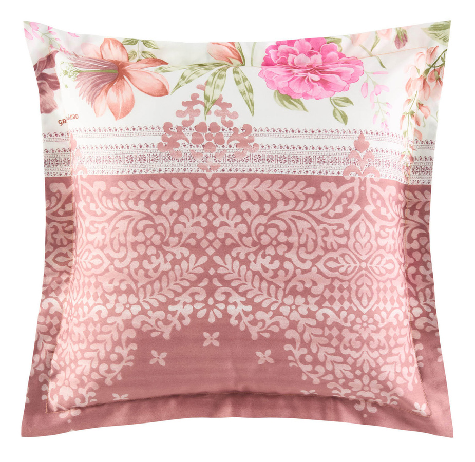 Bassetti Kissenhülle Casablanca Mako-Satin in Rosa mit floralem Design, B/T: 65 x 65 cm - Bild 1