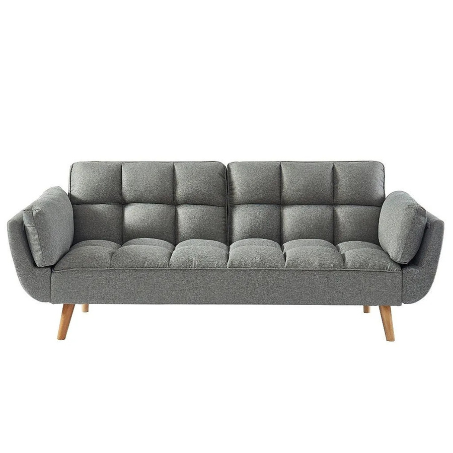 Vente-unique Schlafsofa Loeline in Grau mit Stoffbezug und Armlehnen, Breite: 215 cm - Bild 2