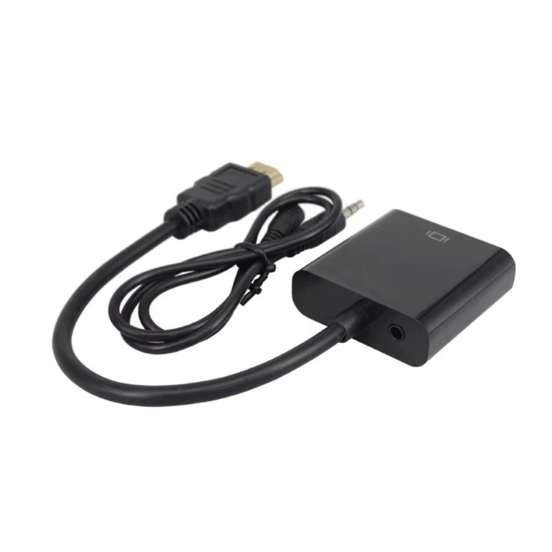 HDMI zu VGA Konverter Adapter mit Audio für Laptop, PC und TV, 1080p Full HD, HDMI Stecker auf VGA Buchse, Schwarz oder Weiß - Bild 2