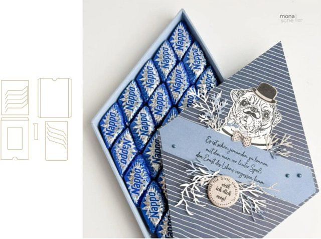 Ziyu Hundeschneideformen und Stempel Set in Blau für DIY-Scrapbooking und Fotoalben - Bild 1