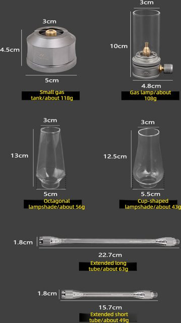 MOUNTAINHIKER Retro Outdoor Camping Gaslicht-Set als dekorative Desktop-Nachttischlampe mit transparentem Glas und Metallgehäuse - Bild 1