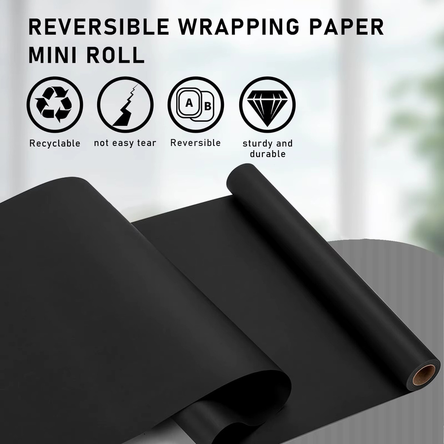 Schwarze Kraftpapierrolle für Bastelarbeiten, Poster und Geschenkverpackungen in matter Optik - Bild 4