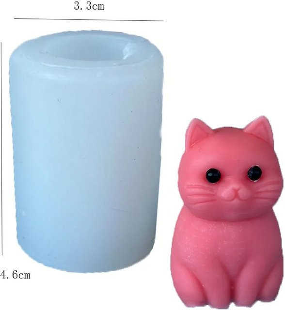Silikon Kerzenform Katze für DIY Kerzen, Seifen und Gips zur Herstellung von handgemachten Geschenken und Heimdeko - Bild 1