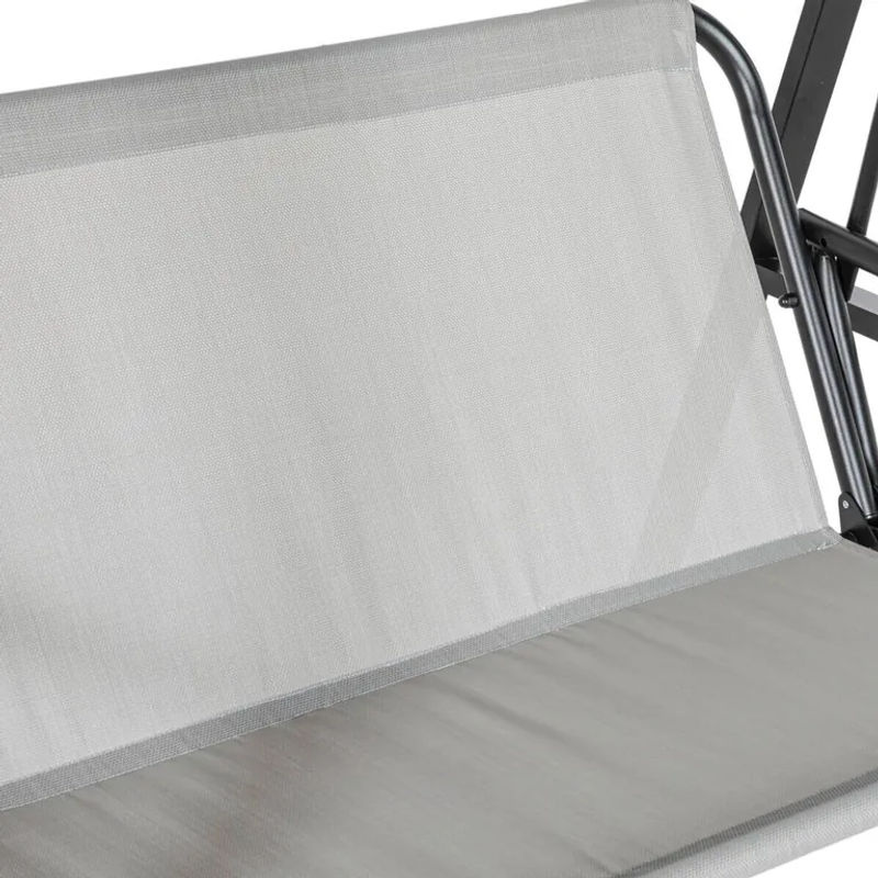 Outsunny Hollywoodschaukel Grau aus Stahl mit Sonnendach und Kissen, B/H/T: 116 x 172 x 145 cm - Bild 5
