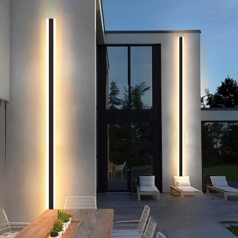 IISINUO Moderne LED-Wandleuchte aus Aluminium in Schwarz mit Up-Down-Lichteffekt, IP65 wasserdicht, Warmweiß für Garten und Terrasse - Bild 2