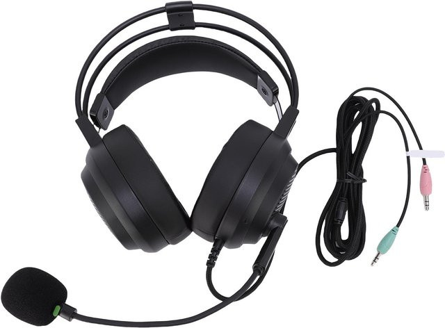 DIYelecs Over-Ear-Kopfhörer mit adaptiver Doppelbügelstruktur und Mikrofon in Schwarz - Bild 1