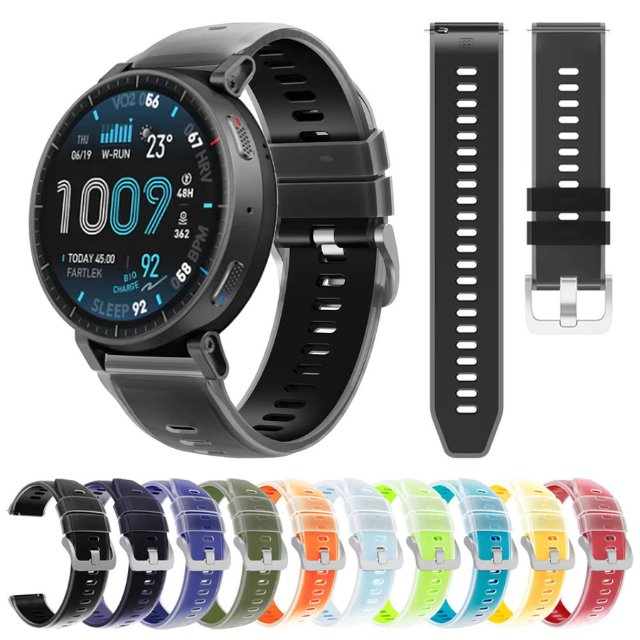 Huami Uhrenarmband Silikon, 22 mm, Schwarz, Unisex - Bild 3