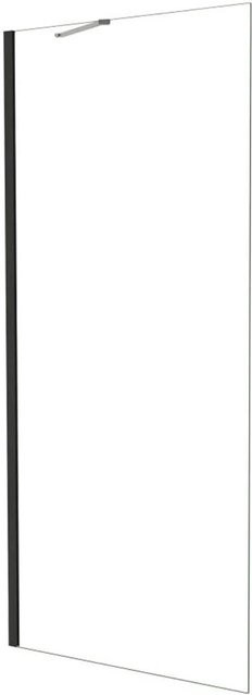 AICA Walk In Duschwand Schwarz mit Stabilisator, Glas 6mm, B: 90 cm, H: 185 cm - Bild 1