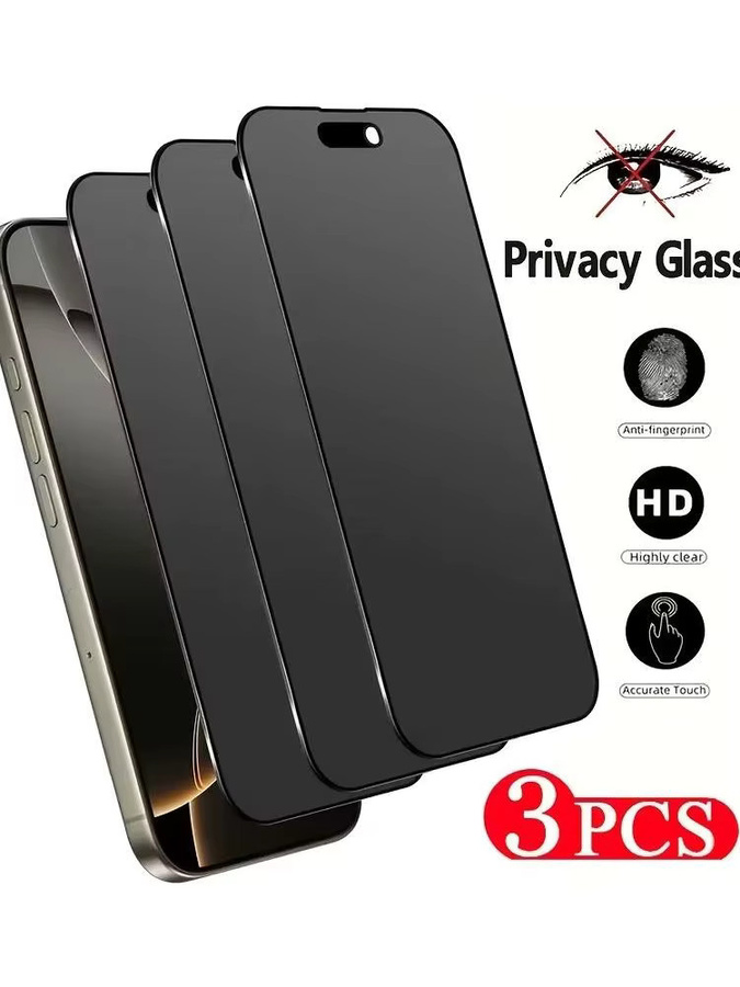 3er Set Privatsphäre Panzerglas für Apple iPhone 11 12 13 14 15 16 17 Pro Max und Mini Anti-Spy Schutzfolie aus gehärtetem Glas - Bild 5