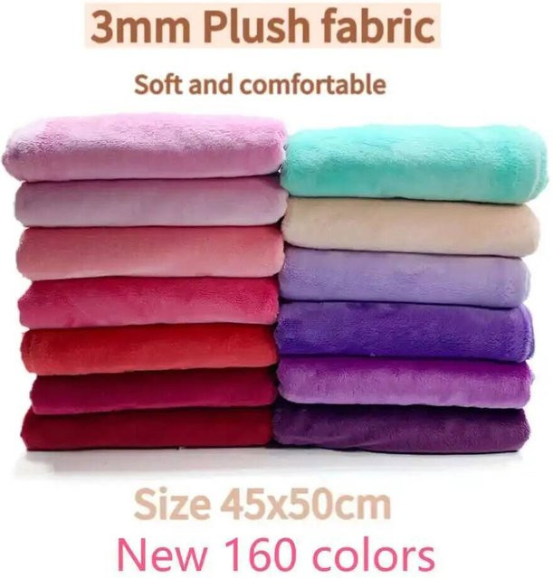 Sewbato Minky-Stoff aus 100 % Polyester, 3 mm Plüschstoff für Plüschpuppen und Kostümfutter, 45 x 50 cm - Bild 1