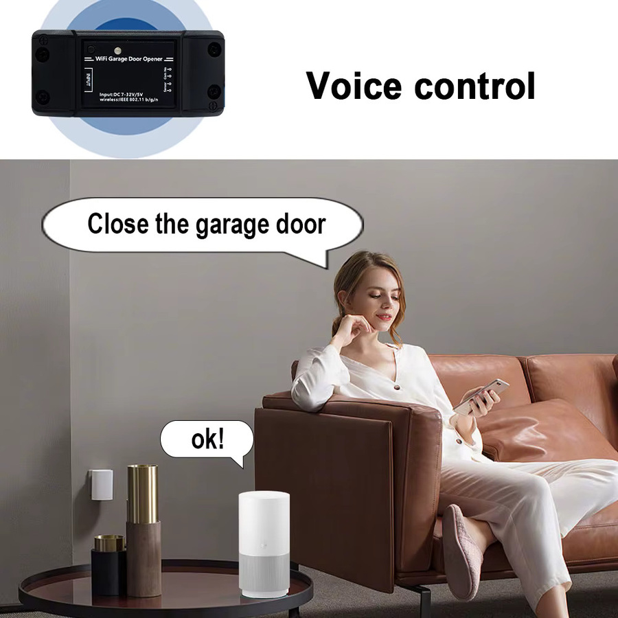 Tuya WiFi Smart Garage Türöffner Controller Modul in Schwarz zur Steuerung über die Smart Life App mit Unterstützung für Alexa und Google Home - Bild 4