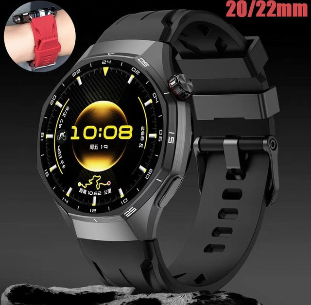 FancyWrist Uhrenarmband Silikon, Schwarz, Unisex, 20 22mm - Bild 1