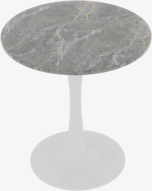 okwish Couchtisch mit Marmor Tischplatte in Grau für Wohnzimmer und Esszimmer, B/T/H: 70 x 70 x 72 cm - Bild 1