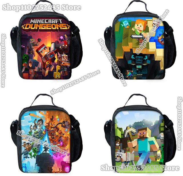 Bandai Pixel Block Lunchtasche mit Wärmeisolierung und großem Fassungsvermögen, Mehrfarbig, B/T/H: 25,0 x 19,0 cm - Bild 1