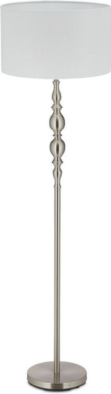 Relaxdays Vintage Stehlampe in Weiß-Silber mit Stofflampenschirm und E27 Fassung, Höhe: 155 cm - Bild 1