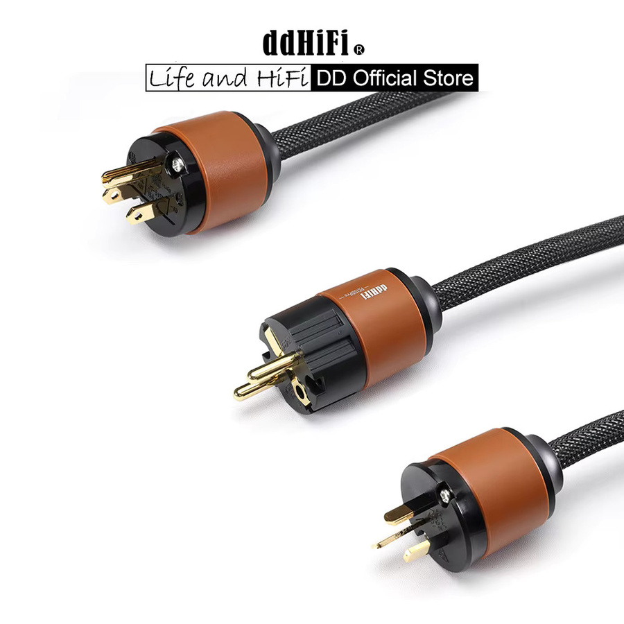 ddHiFi PC150Pro Audiophiles Netzkabel-Bausatz mit Rich Sound Tuning in Braun - Bild 1