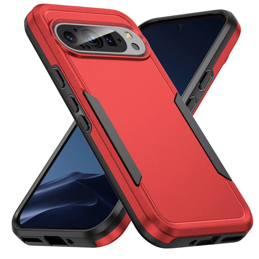 Stoßfeste Hybrid-Doppelschicht-Handyhülle Armor Matte Schutzhülle für Google Pixel 10 9 Pro XL 9A 8 Pro 7 7A 7 Pro 6 6A 6 Pro in Pink und Rot - Bild 1