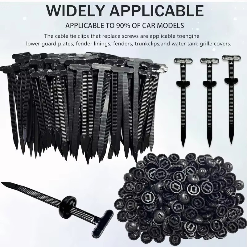1000 Stück Kabelbinder mit Schnalle aus Nylon in Schwarz für Auto Kotflügel und Drahtmanagement, Größe 20 mm - Bild 2