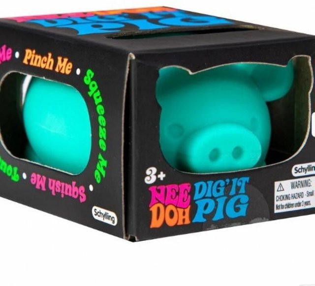 NeeDoh Grabschwein Squishy Fidget Spielzeug, dunkelgrau - Bild 1