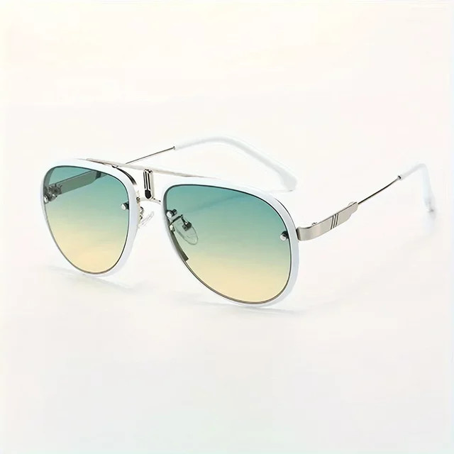 YuYing Sonnenbrille oval, Metall, Vollrand, silver, Unisex - Bild 1