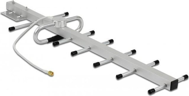 Delock LPWAN Yagi Antenne 806 - 896 MHz mit SMA Stecker 10 dBi in Silber für Wand- und Mastmontage Outdoor - Bild 1