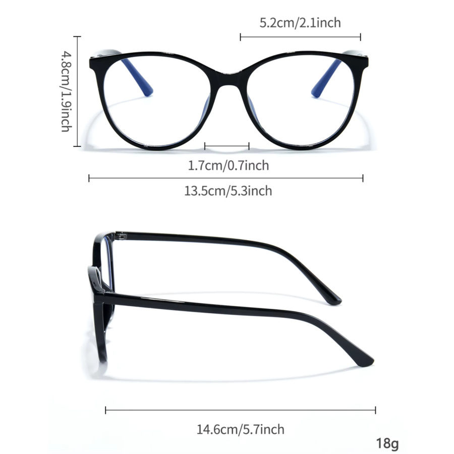 RELEN Korrektionsbrille, Damen, Rund, Vollrand, Kunststoff, Schwarz - Bild 2