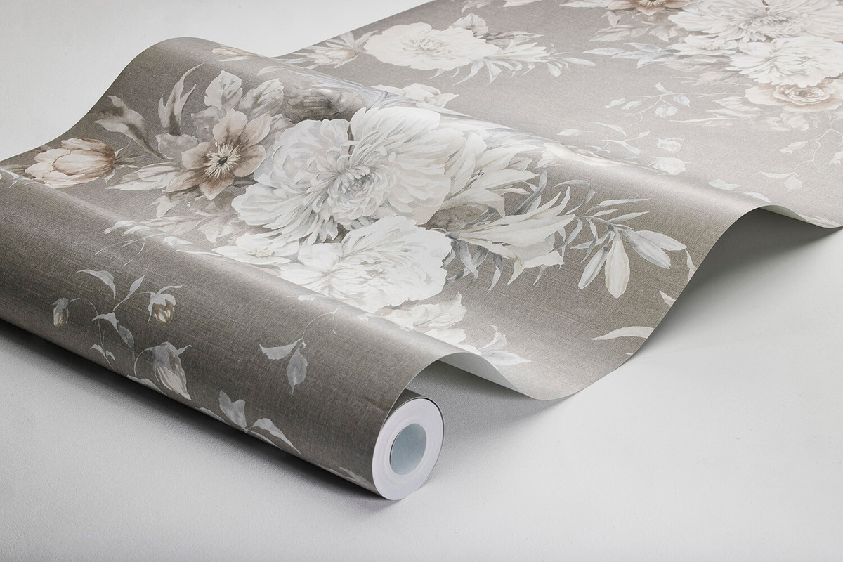 BoråsTapeter Wallpaper Floral Charm 4251 Tapete mit botanischem Blumenmuster in Grau aus Vlies - Bild 2