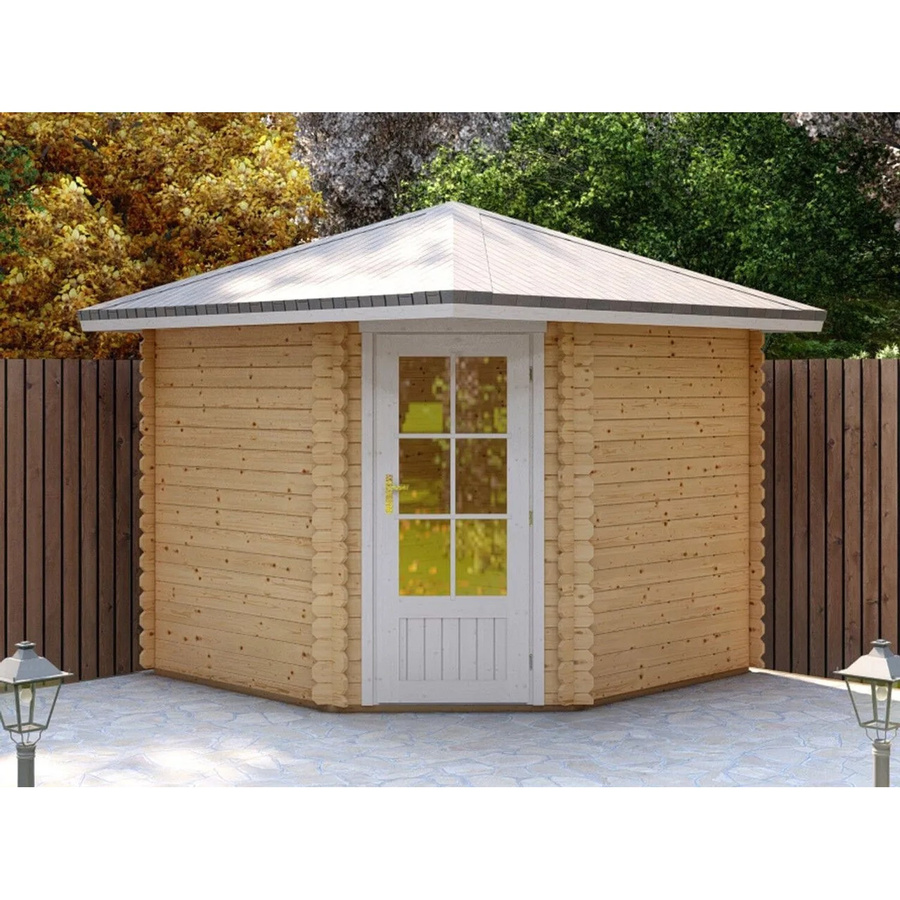 Finn Art Blockhaus Norwegen 26 Gartenhaus aus Holz in Braun mit 40mm Wandstärke und 18mm Fußboden, B/T: 260 x 260 cm - Bild 2