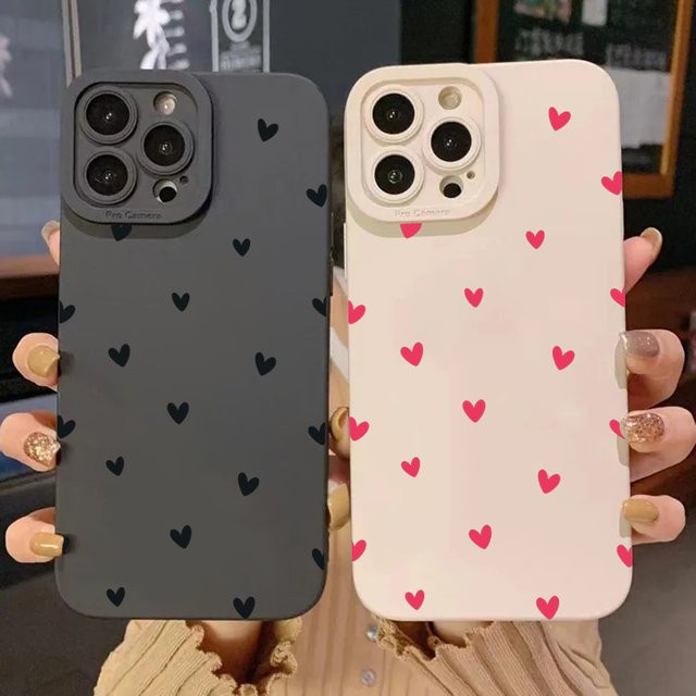 Schwarze Silikon-Handyhülle mit Liebesherz als stoßfestes Softcover für Apple iPhone Modelle - Bild 1