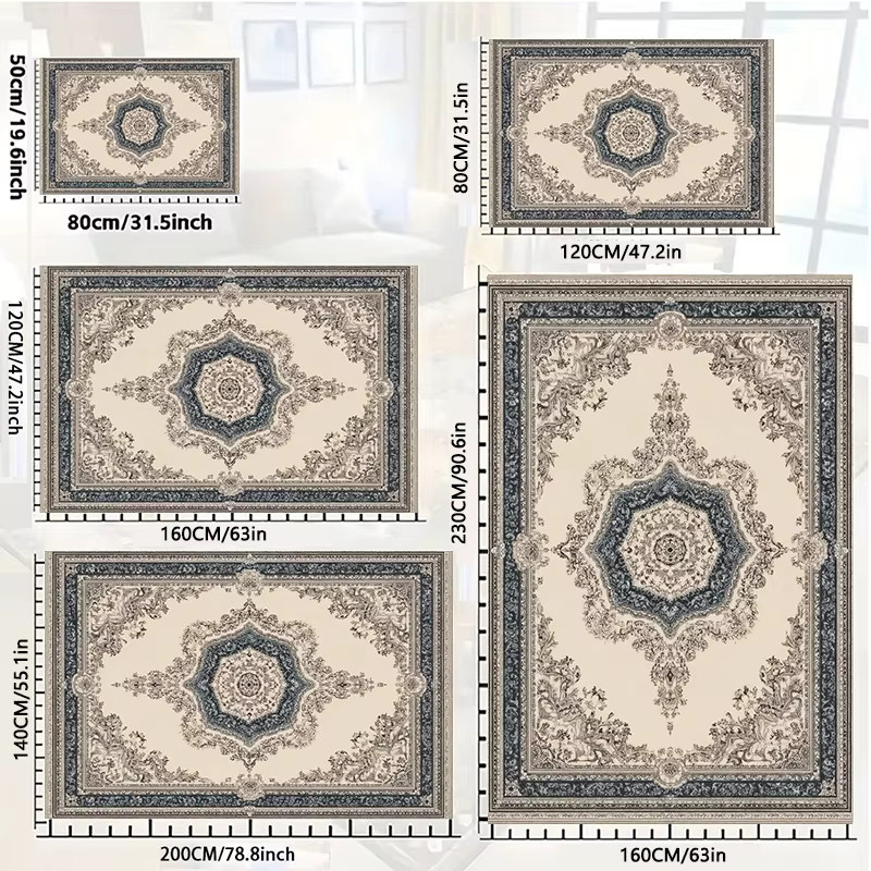RAKKS Vintage Samt-Teppich mit floralem Muster in Grau, rutschfest und pflegeleicht - Bild 5