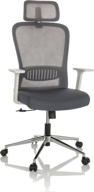 hjh OFFICE Home Office Bürostuhl BELAIA mit Armlehnen aus Stoff und Netzstoff - Bild 1
