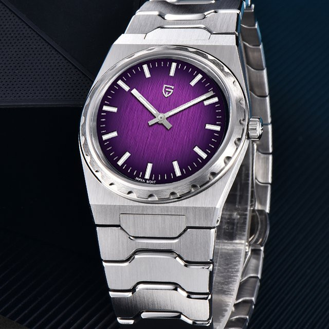 PAGANI DESIGN Armbanduhr, Quarz, Edelstahl, Lila, Saphirglas, 37 mm, Herren - Bild 1