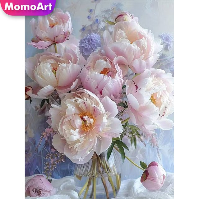 Momoart Diamant-Mosaik DIY-Set Pfingstrose Wandkunst in Multicolour, B/H: 30,0 x 20,0 cm - Bild 1
