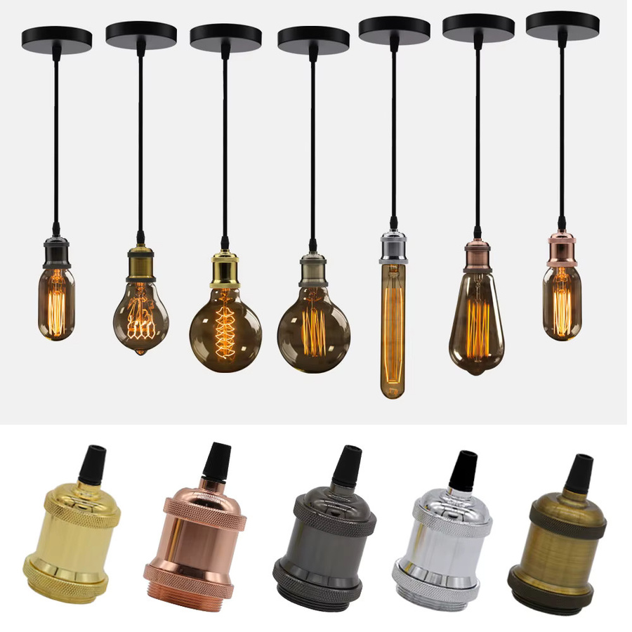 Parkson Edison Pendelleuchte im Industrie-Design aus Aluminium mit E27 Sockel in Schwarz und Multicolour - Bild 3
