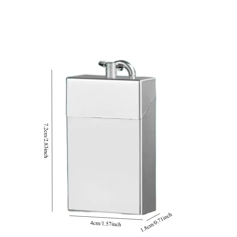 Tragbarer Mini Aschenbecher aus Metall mit Schlüsselkette und Karabiner in Silber und Multicolour, B/T/H: 7,2 x 4,0 x 4,0 cm - Bild 4