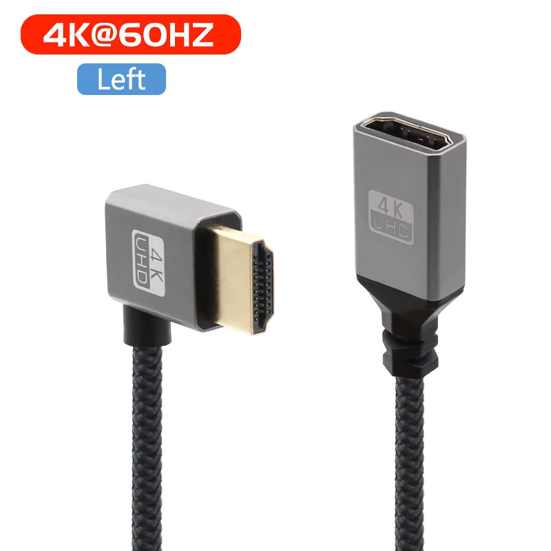 BSN HDMI Verlängerungskabel mit 90-Grad-Stecker auf Buchse, 4K kompatibel, Länge: 0,2 m - Bild 3