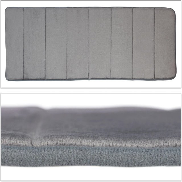 Relaxdays Badezimmervorleger aus Memoryschaum in Grau, rutschfest, Breite: 50 cm, Tiefe: 120 cm, Höhe: 1,5 cm - Bild 1