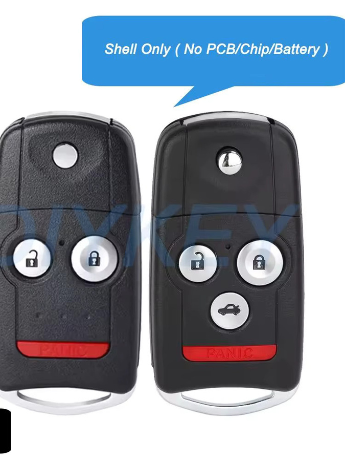 DIYKEY Klappbare Fernbedienung Autoschlüssel-Gehäuseabdeckung für Acura MDX RDX TSX TL ZDX, 3/4-Tasten, Schwarz - Bild 4