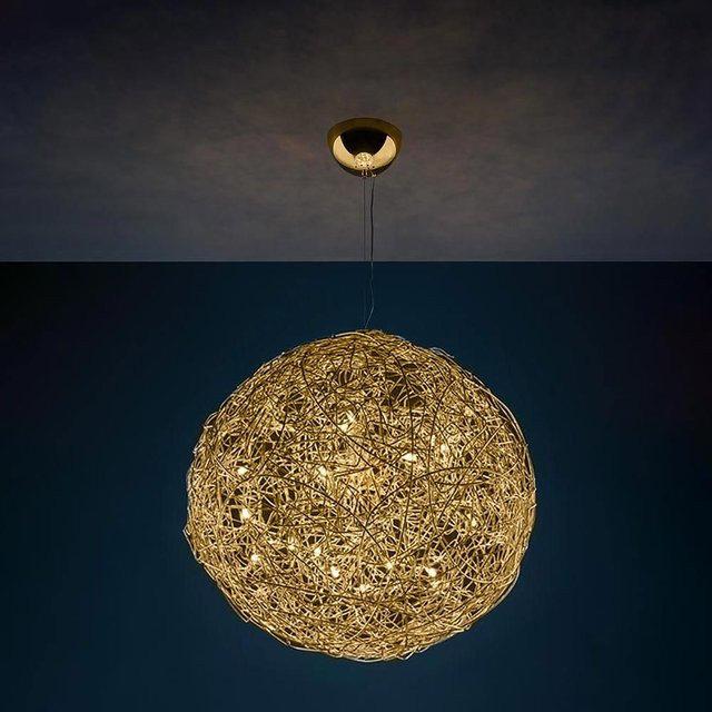 Catellani & Smith Fil de Fer LED-Pendelleuchte in Gold/Messing, Durchmesser: 70 cm - Bild 1