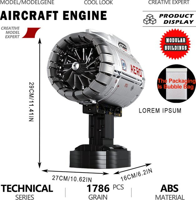 yangkili Flugzeug-Turbofan-Motor-Modellbausatz, Bauset - Bild 1