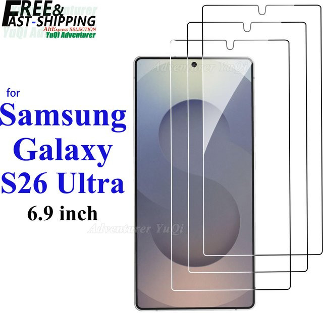 Samsung Galaxy S26 Ultra Displayschutzfolie aus gehärtetem Glas, 6,9 Zoll, transparent, kratzfest und hüllenfreundlich - Bild 1