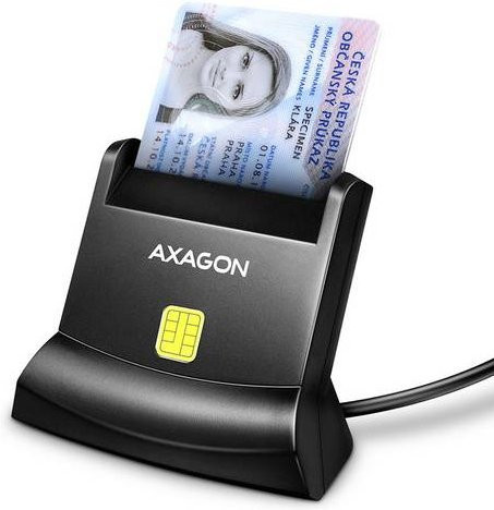 AXAGON CRE-SM4N Smartcard-Leser USB Schwarz - Bild 1