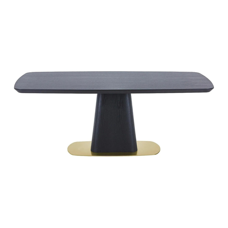 Dylora Esstisch im Art Déco Design, Schwarz und Gold, Rechteckig, Breite: 200 cm - Bild 2