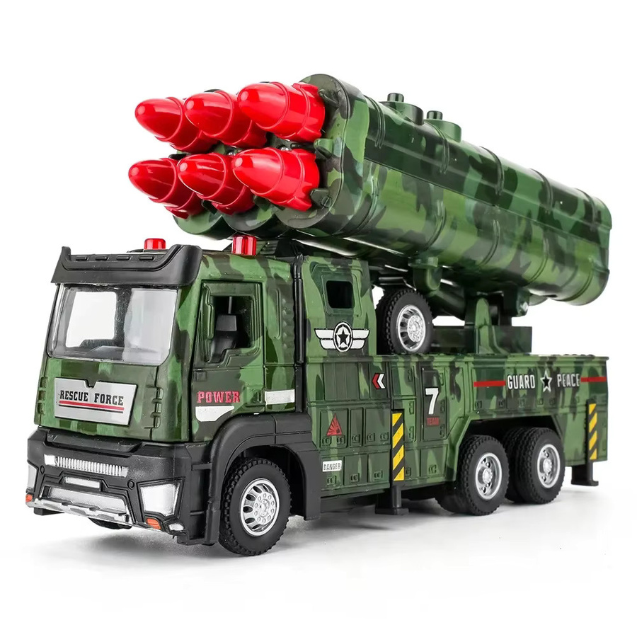 DUFFDUN Missile Rocket Launcher Truck Drone Launch Car Model Toy, 1:32, mit Licht und Sound - Bild 7